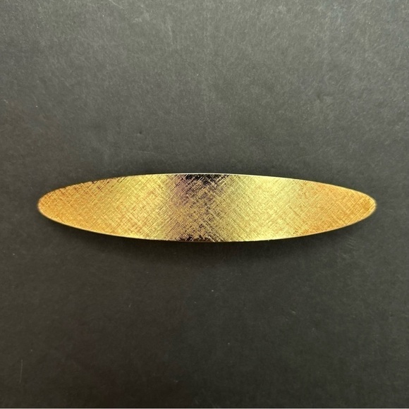 Barrette Bundle, Vintage Amber and Gold Floral Clip & Long Textured Gold Clip - Picture 3 of 16